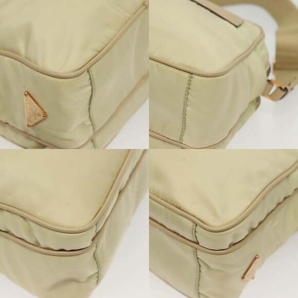 PRADA Shoulder Bag Nylon Beige Gold - Picture 10 of 13